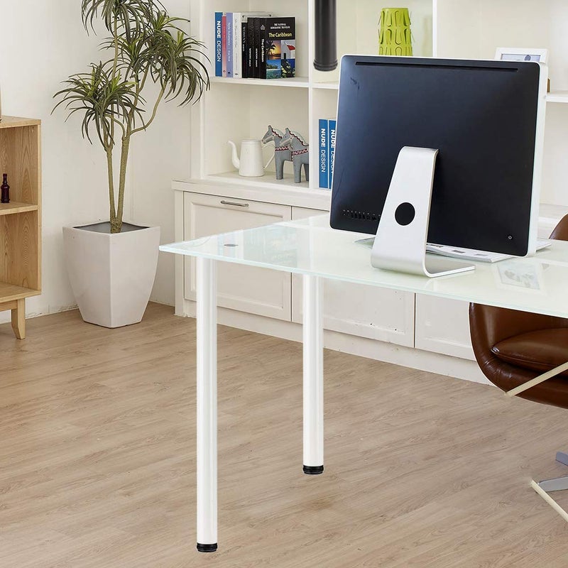 QLLY 28 inch Adjustable Tall Metal Desk Legs, Office Table Furniture Leg Set, Set of 4 (White) - Image 5